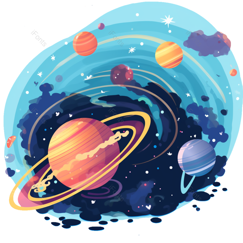 卡通图片,火箭元素,宇宙PNG,星球免抠素材